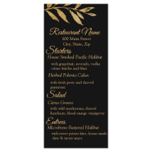 Elegant Black and Guld Löv Menu
