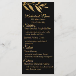Elegant Black and Guld Löv Menu Meny