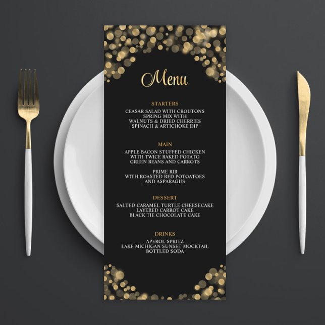 Elegant Black and Guld Menu (Skapare uppladdad)