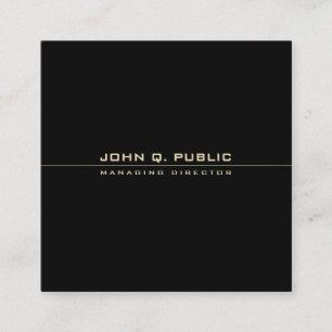 Elegant Black and Guld Modern Charming Template Fyrkantigt Visitkort