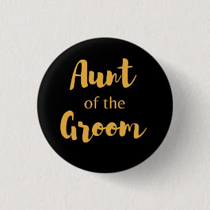 Elegant Black and Guld Moster of the Groom Knapp
