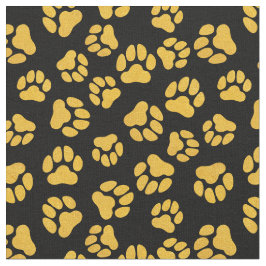 Elegant Black and Guld Paw Print Fabric by Yard Tyg