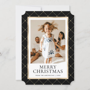 Elegant Black and Guld Photo God jul Card Julkort