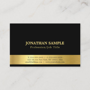 Elegant Black and Guld Plain Luxury Modern Trendig Visitkort
