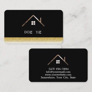 Elegant Black and guld prefabricated house company Visitkort