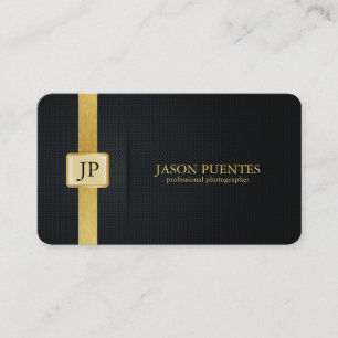 Elegant Black and Guld Professionell Photograf Visitkort
