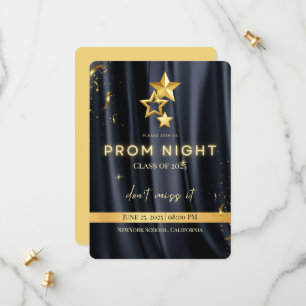 Elegant Black and Guld Prom Nattinbjudan 2025 Spara Datumet