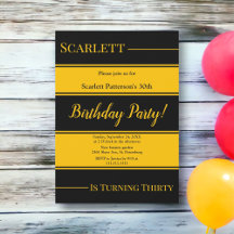 Elegant Black and Guld Rand Luxury Birday