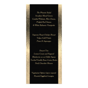 Elegant Black and Guld Starlight Bröllop - Menu Reklamkort