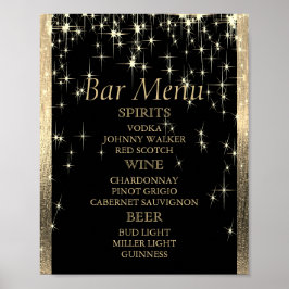 Elegant Black and Guld Starlight - Pub Menu Poster