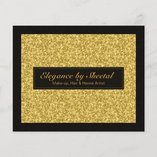 Elegant Black and Guld Tones Glitter & Sparkles Flygblad (Framsidan)