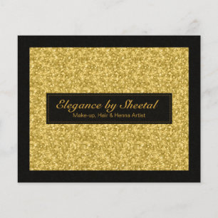 Elegant Black and Guld Tones Glitter & Sparkles Flygblad