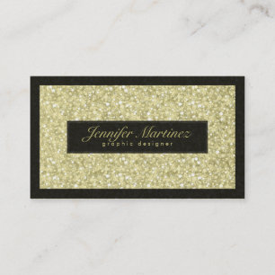 Elegant Black and Guld Tones Glitter & Sparkles Visitkort