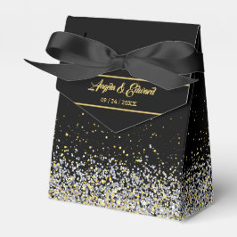 Elegant Black and Guld Wedor Favor Box Presentaskar