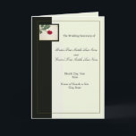 Elegant Black and Ivory Bröllopsprogram Template Program<br><div class="desc">Elegantens svarta och elfenbensbakgrund med ett röd ros som visas i dekorboxen.  Ändra enkelt information/text till kostym för evenemanget,  bröllop eller programmet för särskilda evenemang.</div>
