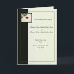 Elegant Black and Ivory Bröllopsprogram Template Program<br><div class="desc">Elegantens svarta och elfenbensbakgrund med ett röd ros som visas i dekorboxen.  Ändra enkelt information/text till kostym för evenemanget,  bröllop eller programmet för särskilda evenemang.</div>
