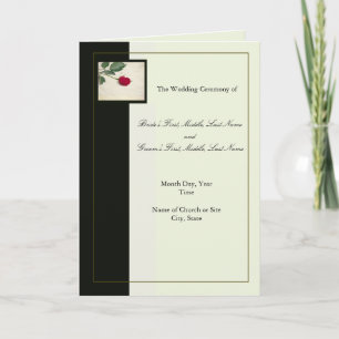 Elegant Black and Ivory Bröllopsprogram Template Program