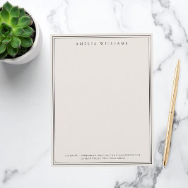 Elegant Black and Ivory Minimalist Two Border Brevhuvud