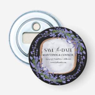 Elegant Black and Lavender Modern Circle Flasköppnare