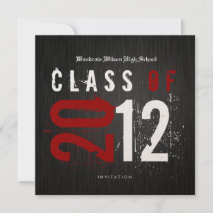 Elegant Black and Metallic Guld Class 2012 Inbjudningar