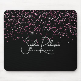 Elegant Black and Pink Glitter Salon Business Musmatta