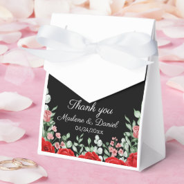 Elegant Black and Red Blommigt Bröllop Presentaskar