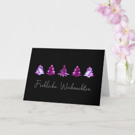 Elegant Black and rosa God jul träd Card Kort