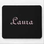 Elegant Black and Rosa Mousepad Musmatta<br><div class="desc">Jag användor en löstagbar mus med min bärbara dator varje dag av flera olika skäl. Så en musknapp är fortfarande viktig för mig. Detta är en enkel,  men ändå elegant,  musmatta vars skönhet finns i färg och stil i brev. Njut. Anpassade. av Sharon Lee Hudson.</div>