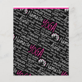Elegant Black and Rosa Yoga Yogi Asanas Design Flygblad