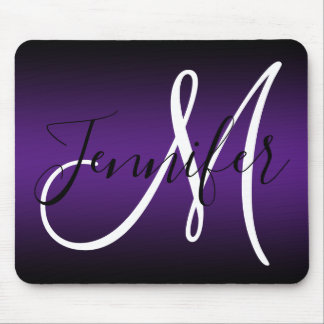 Elegant Black and Royal Lila Ombre Monogram Musmatta