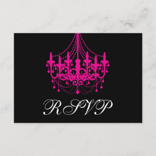 Elegant Black and Shock rosa Chandelier OSA kort