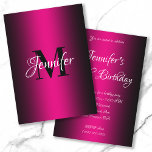 Elegant Black and Shock rosa Ombre 60:e födelsedag Inbjudningar<br><div class="desc">Inbjudan till hennes 60-årsdag. Svart och shock rosa på födelsedagsinbjudan. Anpassadets bakgrund färg bakom övertoningsbilden. inbjudningskort för födelsedagsfest av anpassade. Inbjudningar till Glam och chic. Anpassa det moderna och eleganten calligraphy-teckensnittet stilar.</div>