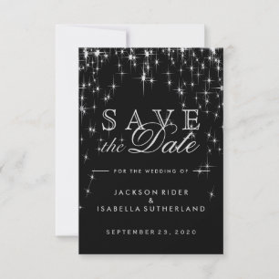 Elegant Black and Silver Starlight - Spara datum Datumet