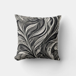 Elegant - Black and White Abstract Flow Kudde