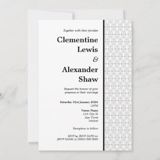 Elegant Black and White Art Deco Style  Inbjudningar