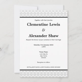 Elegant Black and White Art Deco Style Inbjudningar