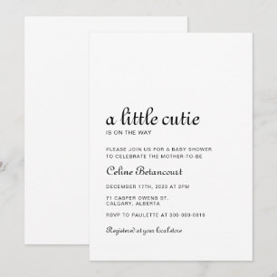 Elegant Black and White Baby Shower Inbjudningar