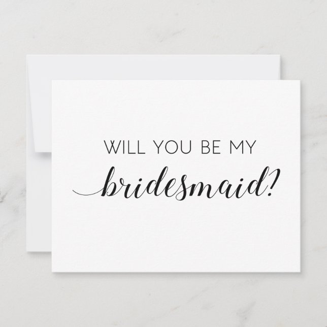 Elegant Black and White blir min Bridesmaid Inbjudningar (Framsida)