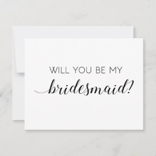 Elegant Black and White blir min Bridesmaid Inbjudningar