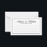 Elegant Black and White Bröllop Advice and Önskemå Rådkort<br><div class="desc">Vackert svartvitt och Önskemål-kort för Elegant med svartvitt och stil med svart elegant med svart rektangel gräns. Klicka på knappen Anpassa för att anpassa designen.</div>