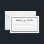 Elegant Black and White Bröllop Advice and Önskemå Rådkort<br><div class="desc">Vackert svartvitt och Önskemål-kort för Elegant med svartvitt och stil med svart elegant med svart rektangel gräns. Klicka på knappen Anpassa för att anpassa designen.</div>