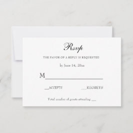 Elegant Black and White Bröllop Classic OSA Kort