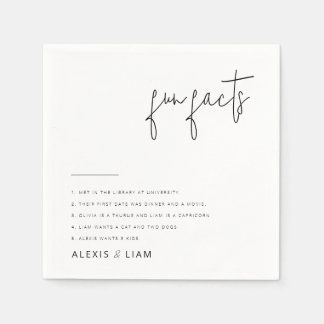 Elegant Black and White Bröllop Napkins Pappersservett