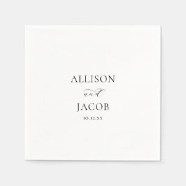 Elegant Black and White Bröllop Pappersservett