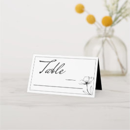 Elegant Black and White Bröllop Place Cards Placeringskort