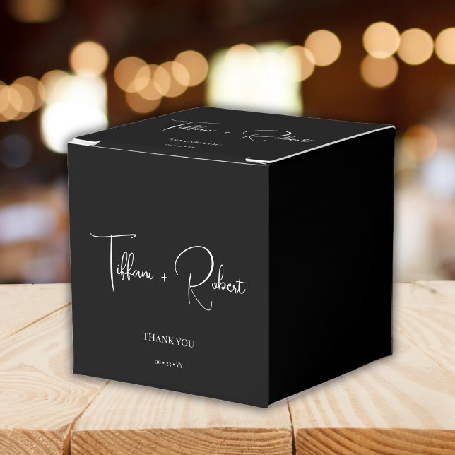 Elegant Black and White Bröllop Tack Presentaskar (Skapare uppladdad)