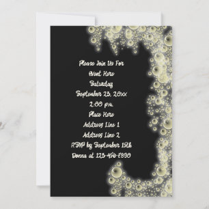 Elegant Black and White Bubbles Party Inbjudningar