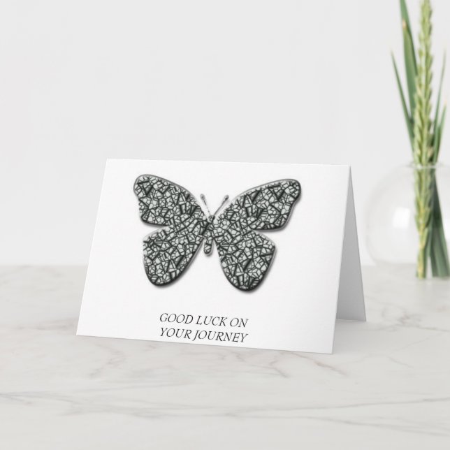 Elegant Black and White Butterfly Kort (Framsida)