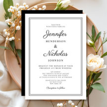 Elegant Black and White Calligraphy Bröllop