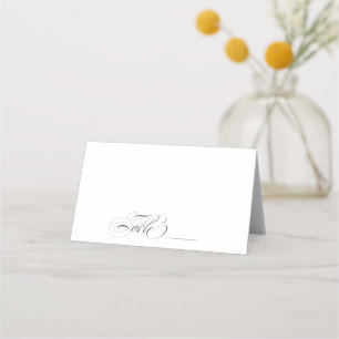Elegant Black and White Calligraphy Bröllop Placeringskort